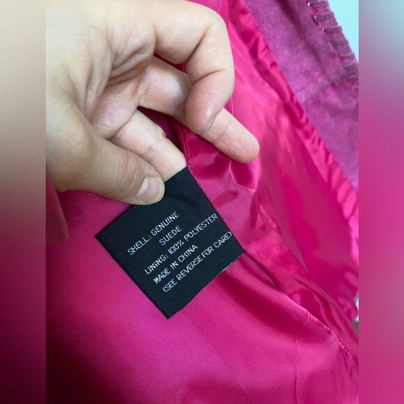 Y2K/90S Suede Pink/ Fuchsia Brand Redd Jacket - Picture 11 of 12